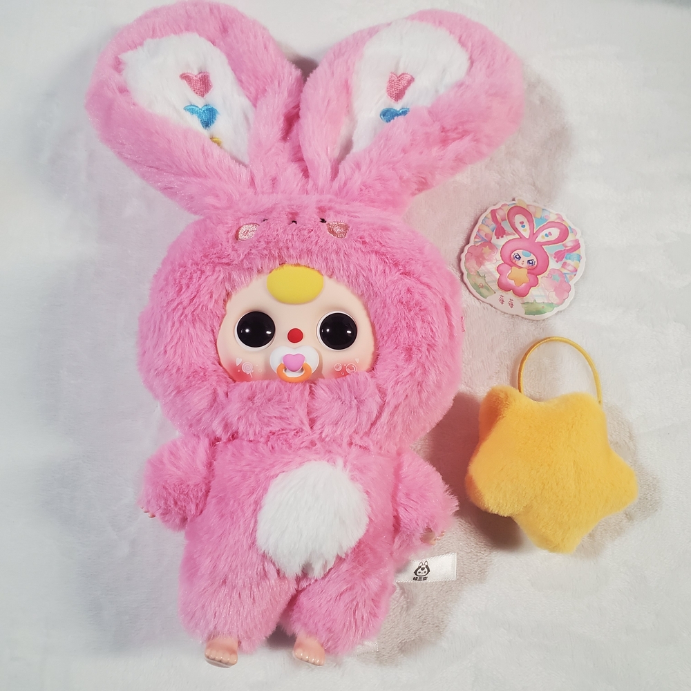 Plush Pink Bunny Doll with Star Accessory - Picture 3 of 13